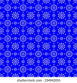 Abstract seamless pattern of white stars on a blue background