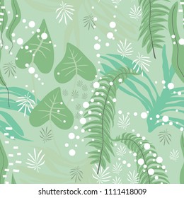 abstract seamless pattern wiht tropical leaves.
