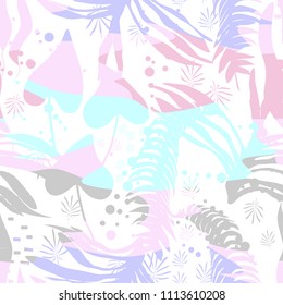 abstract seamless pattern wiht tropical leaves.