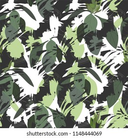 abstract seamless pattern wiht tropical leaves.