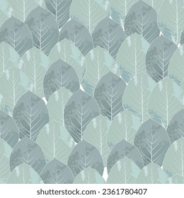 Abstract seamless pattern with winter forest.