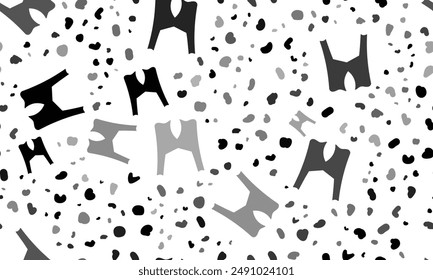 Abstract seamless pattern with women's jacket symbols. Creative leopard backdrop. Vector illustration on white background