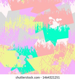 Abstract seamless pattern wuth curved elements and grunge spots.