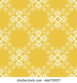 Abstract seamless pattern of yellow color for wallpapers and background.