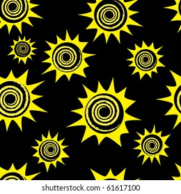 Abstract seamless pattern with yellow flowers