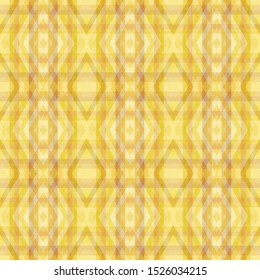Abstract seamless pattern with yellow geometric ornament. Vector graphic background