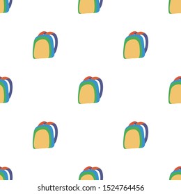 Abstract seamless pattern with yellow green backpack for cover design. Modern repeat background. Vector modern creative illustration. Backdrop decoration.