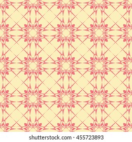 Abstract seamless pattern of yellow and light coral color for wallpapers and background. Seamless line geometric background .Straight Lines Background.
