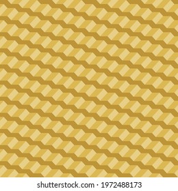 Abstract seamless pattern of yellow steps or tiled roof. Repeating geometric tiles with 3d stairs. Vector monochrome background in a honey shades. Suitable for wallpaper, wrapping paper, fabric