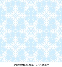 Abstract seamless pattern for your winter design. Christmas Ornamental Decor Background. Winter Holiday Snowflakes lacy tile ornament. Christmas Ornamental Decor Background. 