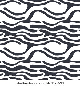 Abstract seamless pattern of zebra skin. Repeating texture. Figure for textiles. Surface design.