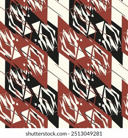 Abstract seamless pattern.Repeat brush strokes backdrop.Grunge line texture. Repeating geometric rhombus for design prints.Vector illustration