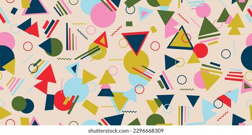Resumen de patrones sin fisuras de los estilos de los años 80 y 90. Gráficos vectoriales. Diseño de Memphis. Fondo abstracto elegante. 