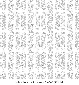 Abstract seamless patterns.  Black outlines. Vector