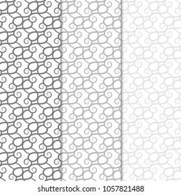 Abstract seamless patterns. Black and white monochrome backgrounds for textile, wallpapers and fabrics