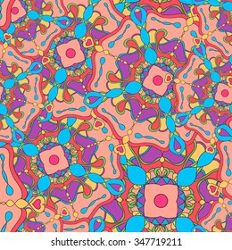Abstract seamless patterns in bright colors. Wallpaper or textile.