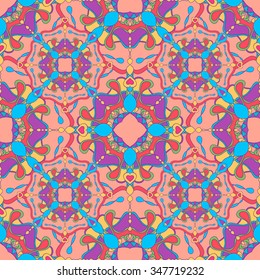 Abstract seamless patterns in bright colors. Wallpaper or textile.