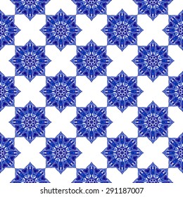 Abstract seamless patterns with circular ornament. Suitable for a pattern tile, carpet, textiles, etc. Stock vector.