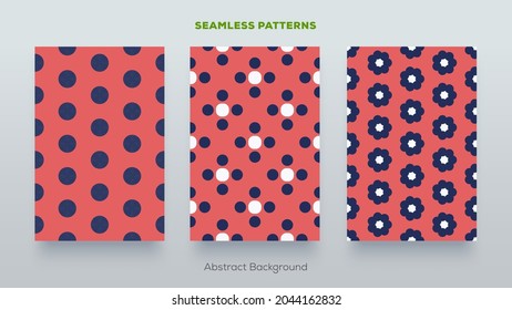 Resumen de la colección de patrones sin fisuras. Diseño sencillo de patrones para afiches, postales, impresos, volantes. libro, folleto, etc.