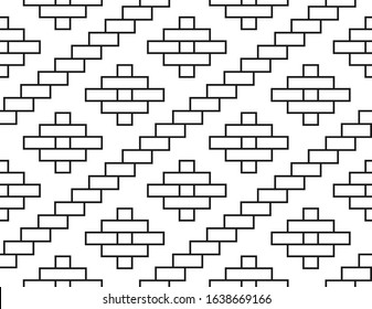 Abstract seamless patterns. Geometric textures. Linear ornament decoration.