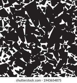 Abstract seamless patterns with graphic elements, chaotic shapeless shapes. Fashion 80-90s. Universal Black and white textured for trendy projects.