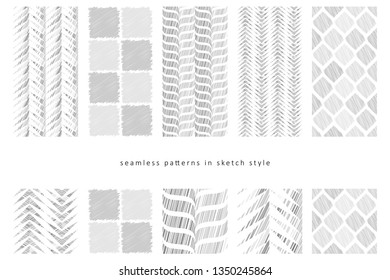 Abstract seamless patterns in gray color