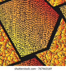 Abstract seamless patterns with hand drawn textures in memphis style. Retro fashion background.