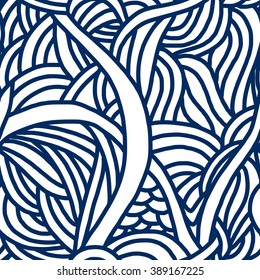 Abstract seamless patterns. Monochrome backgrounds with linear doodles, scales, diagonal waves, hand drawn graphics made with graphics tablet. Vector Illustration.