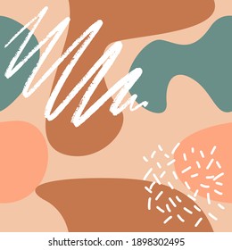 Abstract seamless patterns with organic cut out shapes,wall decoration, trendy design