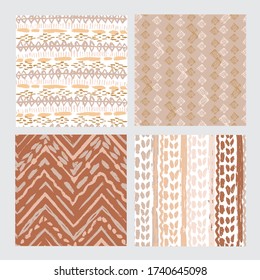 Abstract seamless patterns set with  decorations, design element. Can be used for invitations, greeting cards, scrapbooking, print, gift wrap, manufacturing, planner cover