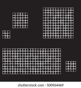 Abstract seamless patterns with squares. Black and white vector background in minimal style