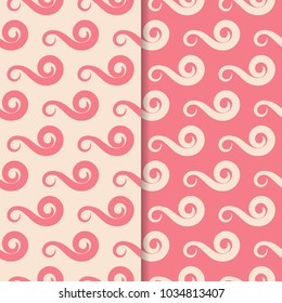 Abstract seamless patterns for textile, fabrics or wallpapers. Pink backgrounds