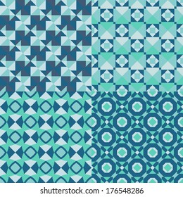 Abstract seamless patterns vector set
