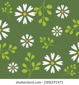 abstract  seamless patterns with vintage flowers. Retro floral vector background surface design, textile, stationery, wrapping paper, covers. 60s, 70s, 80s style