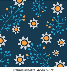patrones abstractos sin fisuras con flores vintage. Diseño retro de superficie de fondo vectorial floral, textil, papelería, papel envolvente, cubiertas. Estilo de los años 60, 70 y 80
