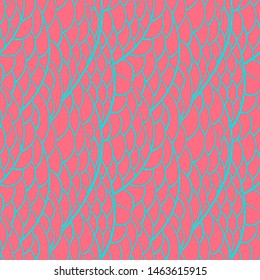 Abstract seamless pink background. Convex vertical elements similar to the crowns of trees.