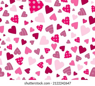 Abstract seamless pink hearts background vector. design for fabric dress materials wall paper banner flyer. Valentine day. celebration. relationship .