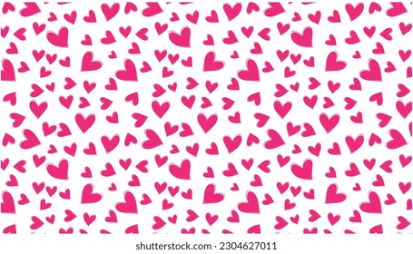 Abstract seamless pink hearts pattern background.Vector illustration. monochrome hearts shape texture.
