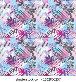 Abstract seamless pink pattern for girls