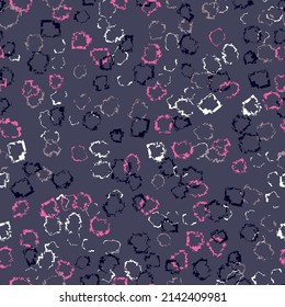 Abstract seamless pink, purple, white, gray pattern. figures of various shapes, round curves, dots