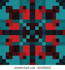Abstract seamless pixel pattern. Cloth design, wallpaper.