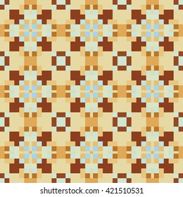 Abstract seamless pixel pattern. Cloth design, wallpaper.