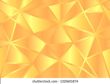 Abstract seamless poligon pattern. Gold mosaic background.