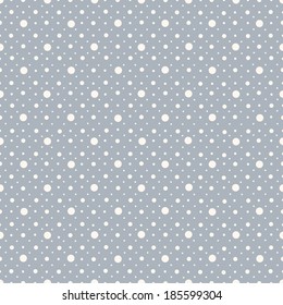Abstract seamless polka dot pattern on gray background