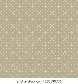 Abstract seamless polka dot pattern on beige background 