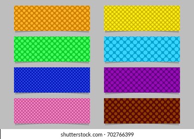 Abstract seamless polka dot pattern horizontal banner background template set - vector graphics with colored circles