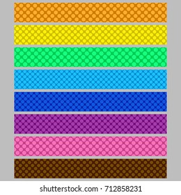 Abstract seamless polka dot pattern web banner background template set - vector graphic designs with colored circles