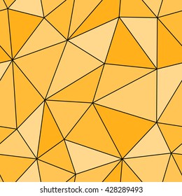 Abstract seamless polygon pattern. Light and dark orange polygon pattern for background or wallpaper. The polygon pattern for printing presentation or flyer. Thin lines on the polygon pattern.