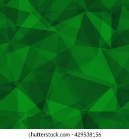 Abstract seamless polygon pattern. Light and dark green polygon pattern for background or wallpaper. Polygon pattern for printing presentation or flyer. Polygon pattern with transparency.