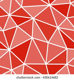 Abstract seamless polygon pattern. Light and dark red polygon pattern for background or wallpaper. The polygon pattern for printing presentation or flyer. Thick white lines on the polygon pattern.